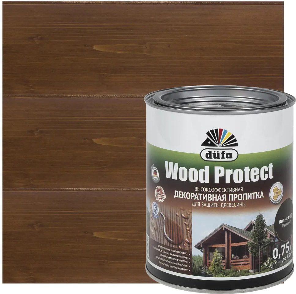 Dufa Wood Protect - антисептик для дерева цвет палисандр 0.75 л 14724448