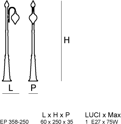 Siru Садовый светильник из муранского стекла Goccia Ep 358-250 - Вид №1