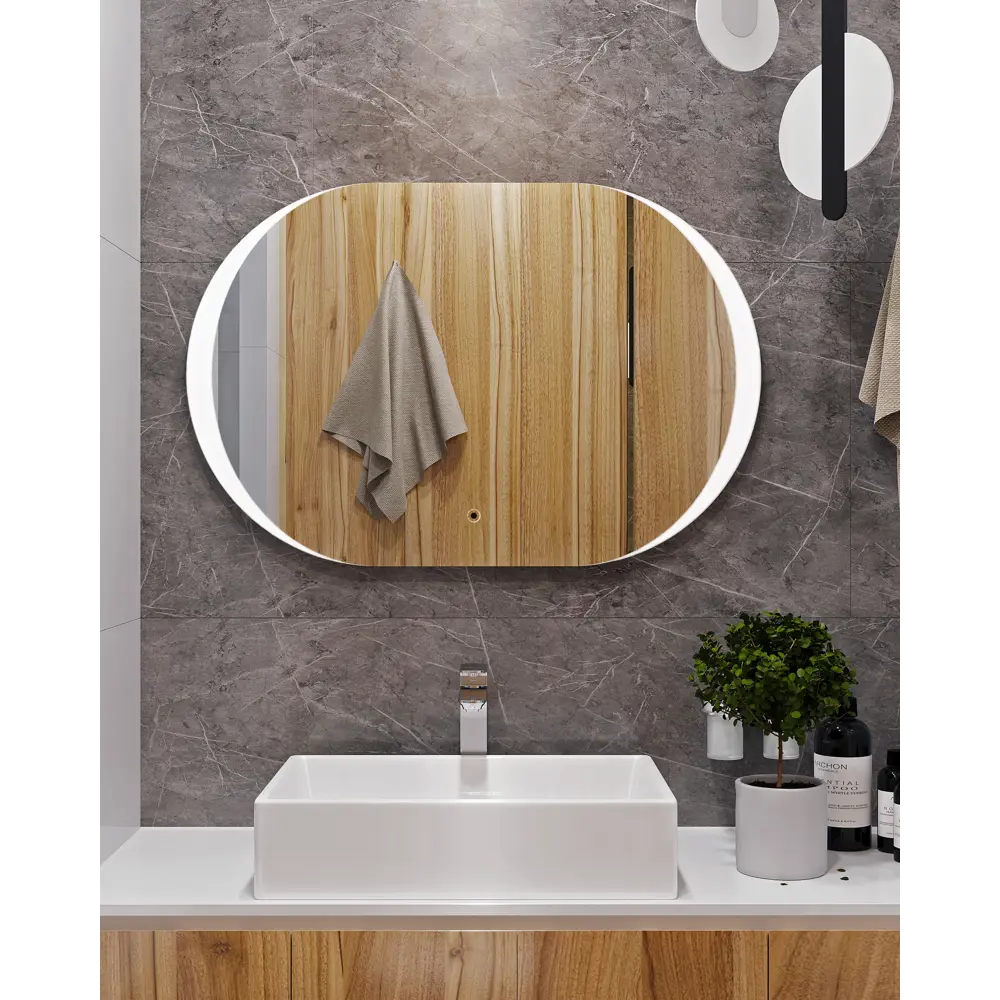 Зеркало для ванной Omega Glass Тур SD68 с подсветкой 90x60 см овальное STLM-2167511 - Вид №5