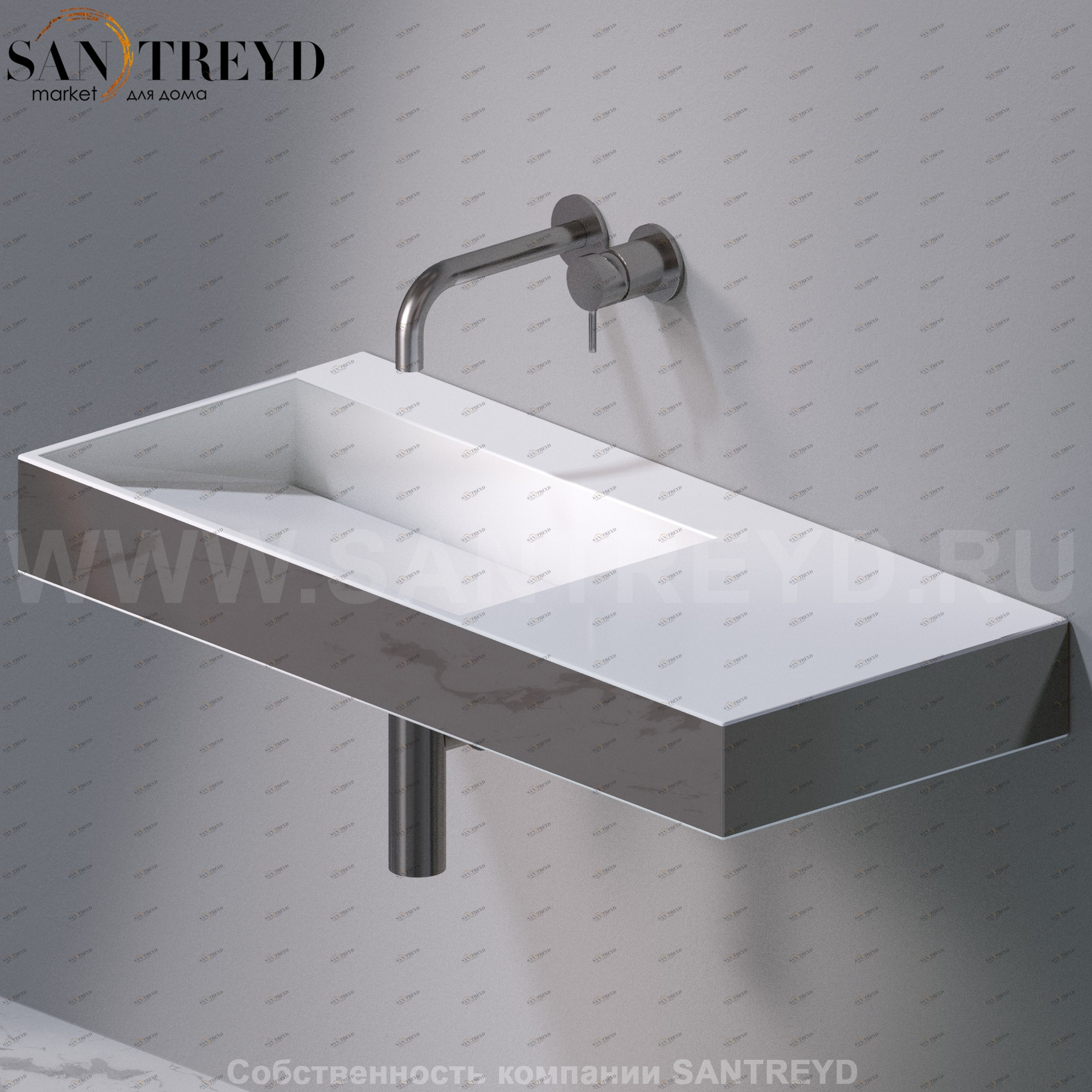 L013T1RPV4.251 Подвесная раковина настенная прямоугольная A. e T. Italia P35 AeT ITALIA