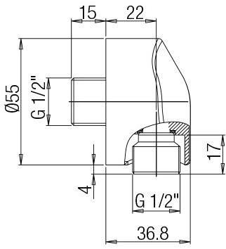 Paini LUX 50CR503LP вывод для воды - Вид №1