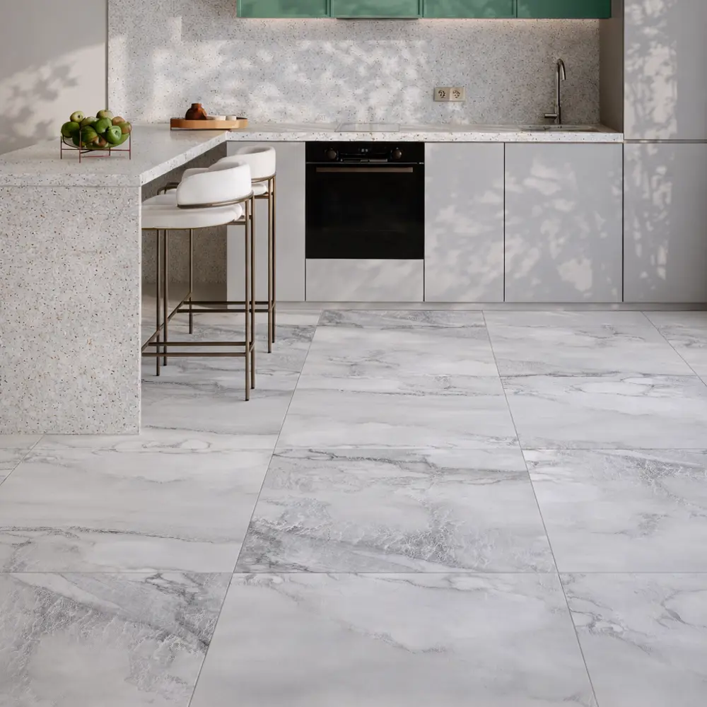 Глазурованный керамогранит Angle Ice 60x60 см 1.44 м² матовый цвет белый Santreyd Eternal 2026 STLM-2027078