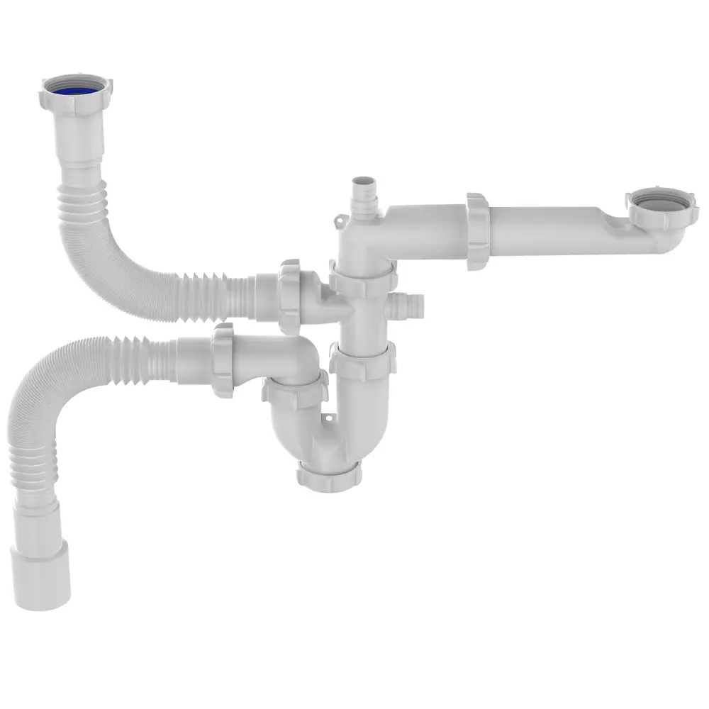 Сифон для двойной мойки EQUATION с двумя отводами 40 мм 89209834 STLM-0809501 - Вид №3