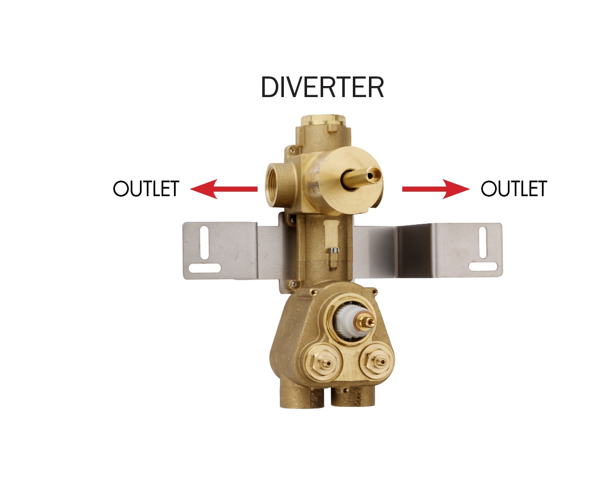 Z032201 + Z030205 000 Смеситель & запорный кран Cube 2 Outlets (with diverter) HP BOSSINI  - Вид №1
