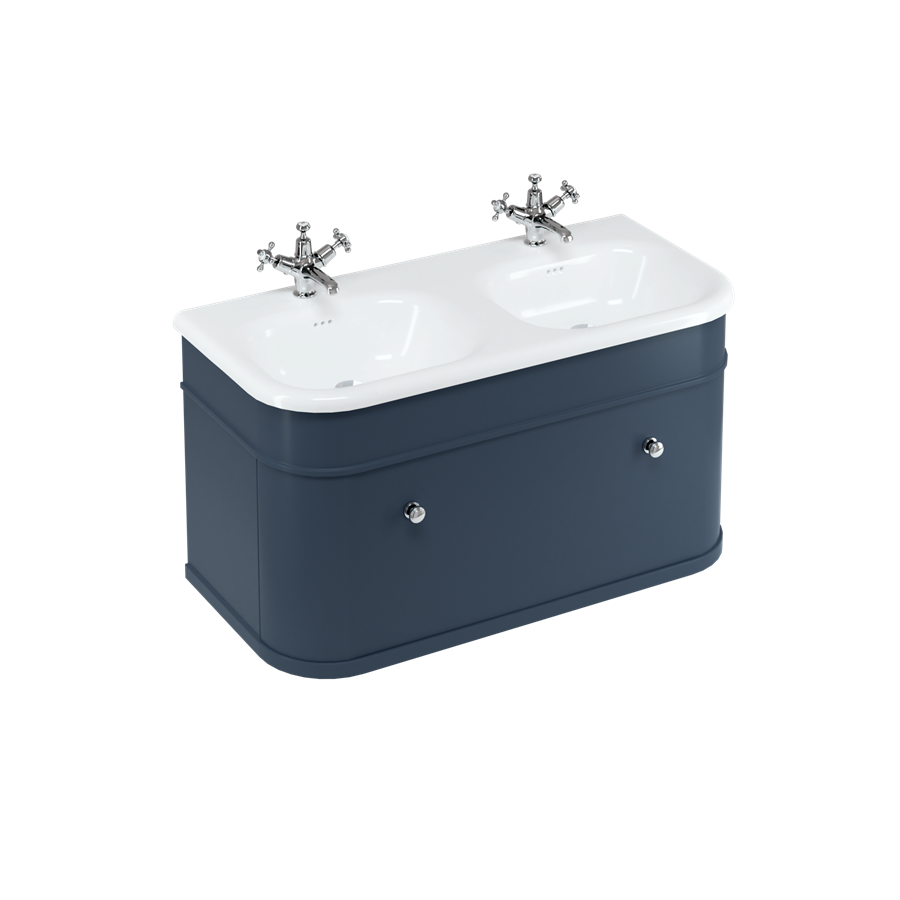 Burlington Chalfont Chalfont 1000мм одинарный ящик - синий с никелевыми ножками CH100B-CHLEGNKL  - Вид №4