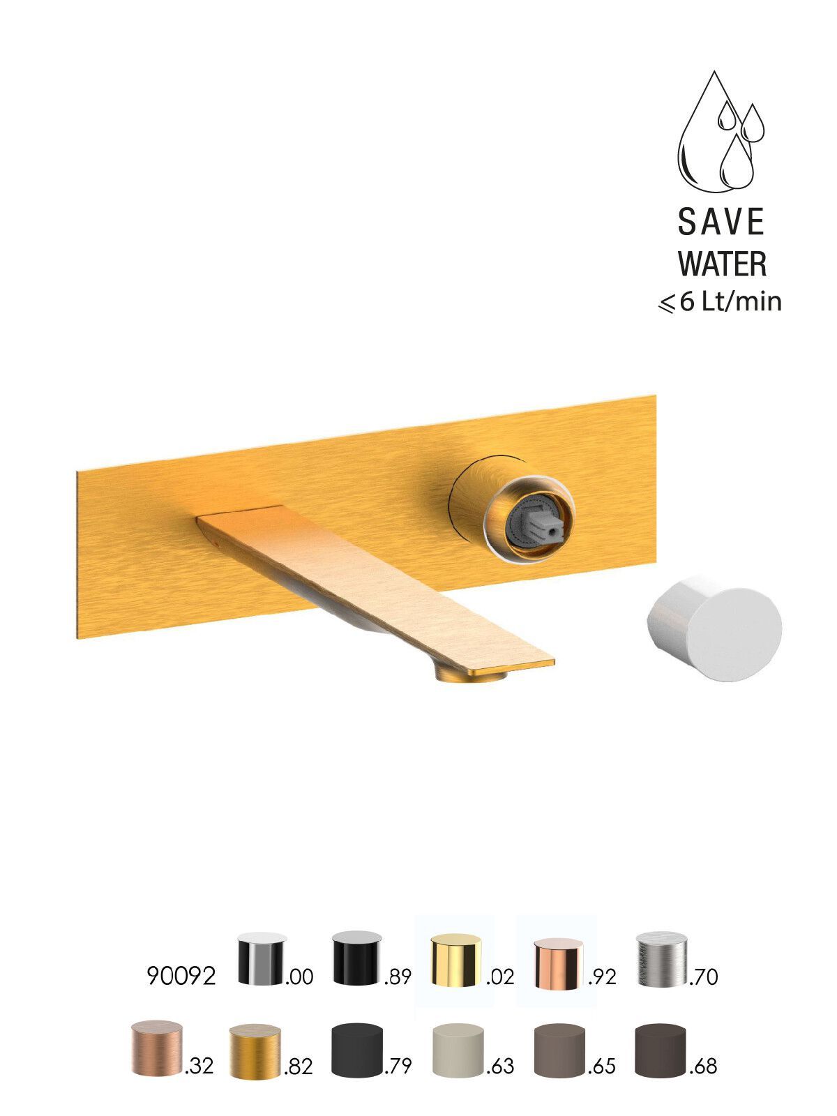 Смеситель для раковины с ограничителем расхода с пластиной Rubinetterie Frattini Narciso S ARCH-00138344 - Вид №15