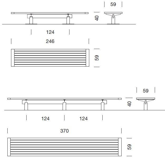 URBIDERMIS Деревянная скамейка без спинки sun-id-1403571 - Вид №4