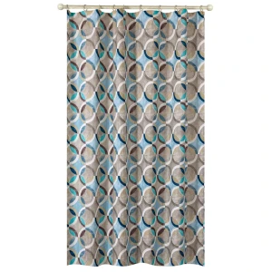 Штора на ленте для кухни Ритм блюз 136x180 см цвет мультиколор