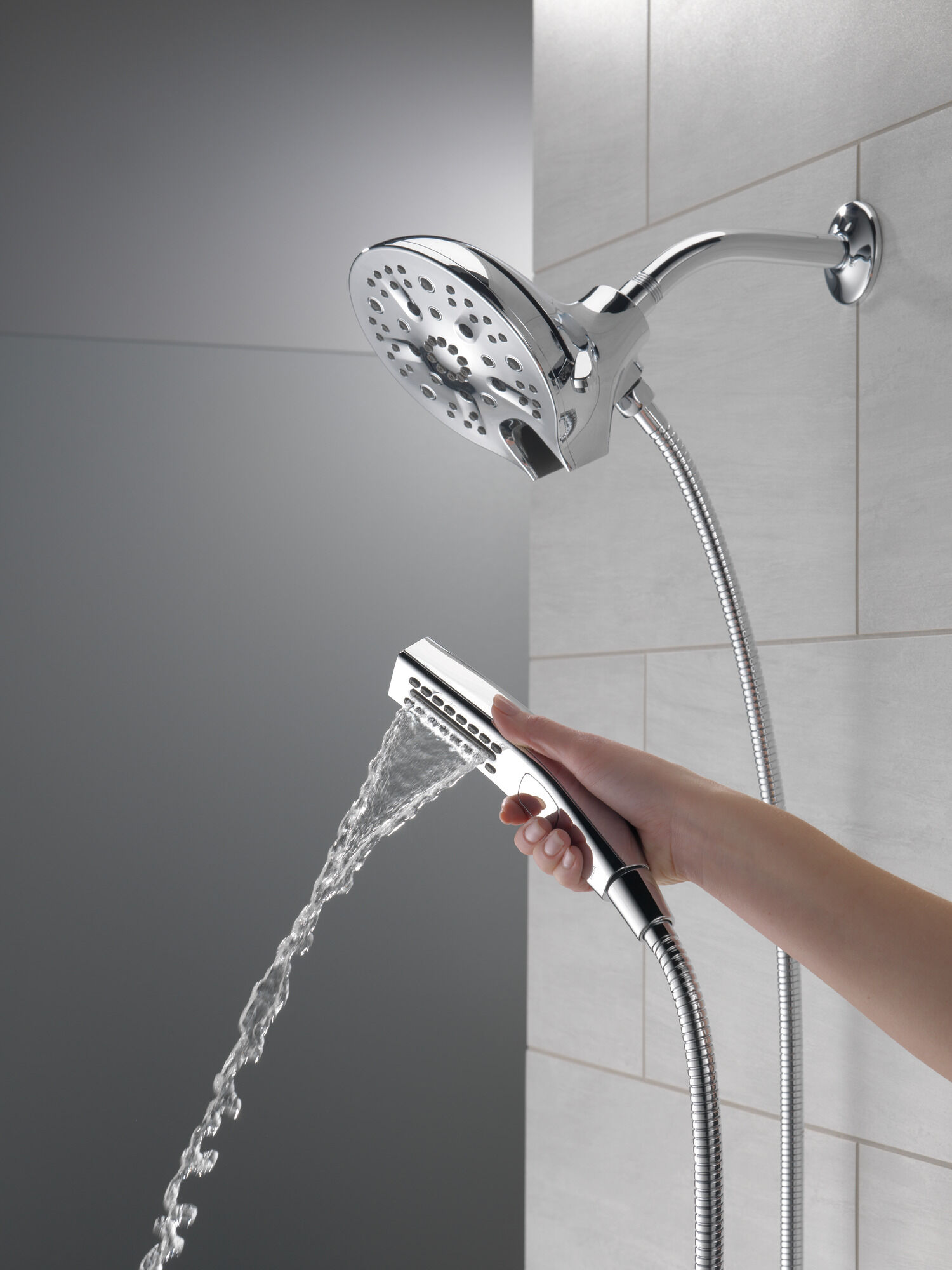 58620-PK In2ition® H2Okinetic® Душ два в одном с 5 настройками Delta Faucet Universal Showering Хром  - Вид №9