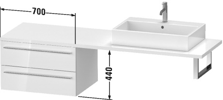 XL545907272 Шкафчик для консоли X-Large #XL5459 700 x 548 мм Дуб брашированный, натуральный шпон Duravit - Вид №2