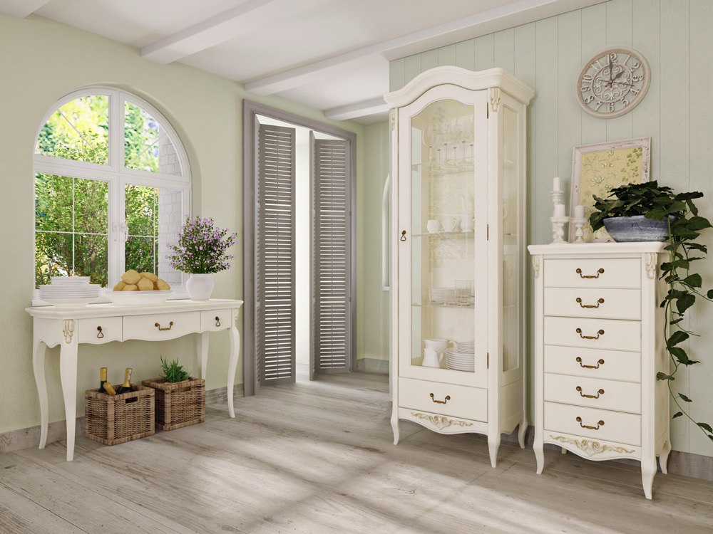 Комод с ножками и 6 ящиками 108х61 см слоновая кость состаренный декапе Romantic KREIND ROMANTIC 00-3879908 Бежевый Santreyd - Вид №3