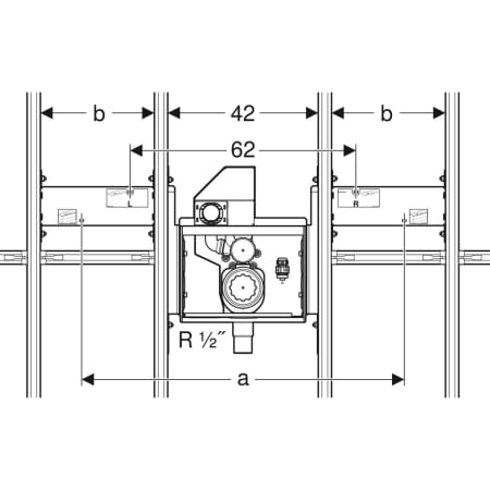 461.484.00.1 Комплект Geberit GIS для раковины Geberit ONE с внутристенным поворотным сифоном, с внутристенным Clou Geberit  - Вид №2