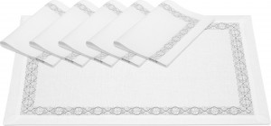 10604823 Weissfee Набор салфеток Weissfee "Комо" 38х54см, 6шт (серебро) лен