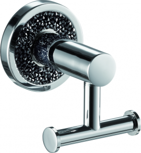 H2014/09DB Sanibano Ebano, крючок двойной, цвет хром-кристаллы Swarovski black