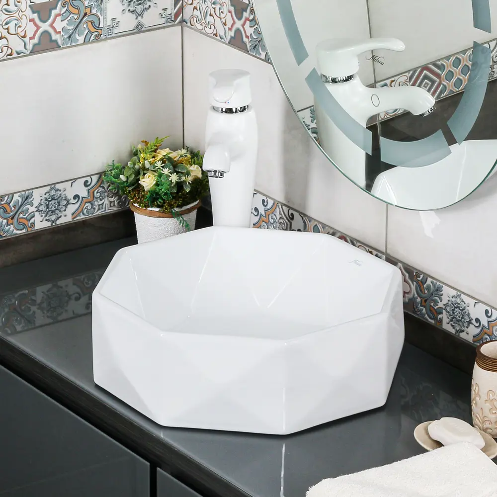 Раковина MELANA MLN-78347 — восьмиугольная накладная для столешницы 82381820 Pepo STLM-0025986 - Вид №7