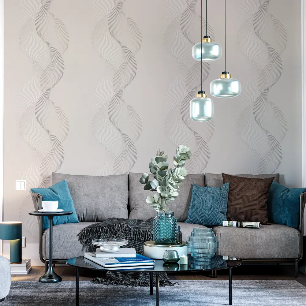 Обои флизелиновые Palitra Simple Soundwave бежевые 1.06 м SP72037-24 Sound Wave STLM-2069030 - Вид №2