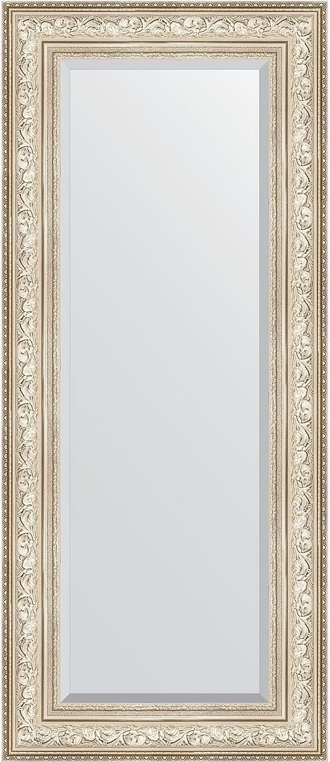 BY 3530 Зеркало с фацетом в багетной раме - виньетка серебро 109 mm EVOFORM Exclusive