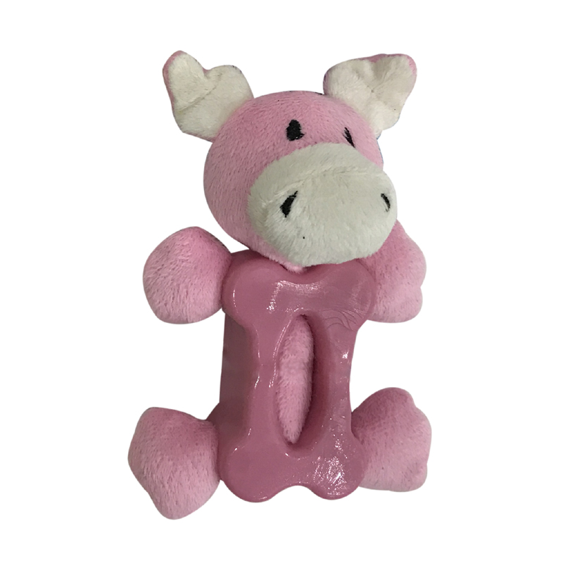 ПР0049437 Игрушка для собак Mini Plush Коровка с резиновым туловищем и пищалкой 12 см CHOMPER 