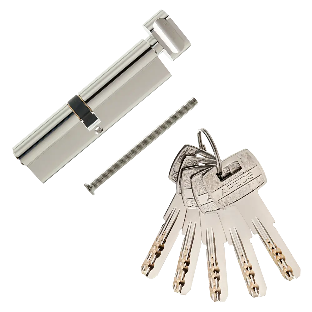 Цилиндр Apecs SM-110(50/60C)-C-NI, 50x60 мм, ключ/вертушка, цвет никель ЦИЛИНДР APECSSM-110(50/60C)-C-NI КЛ-ВЕРТ STLM-2180123 - Вид №1