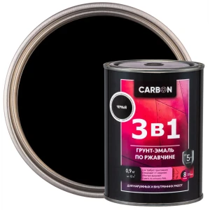 Эмаль по ржавчине 3 в 1 Carbon цвет черный 0.9 кг 82739805 STLM-2119477