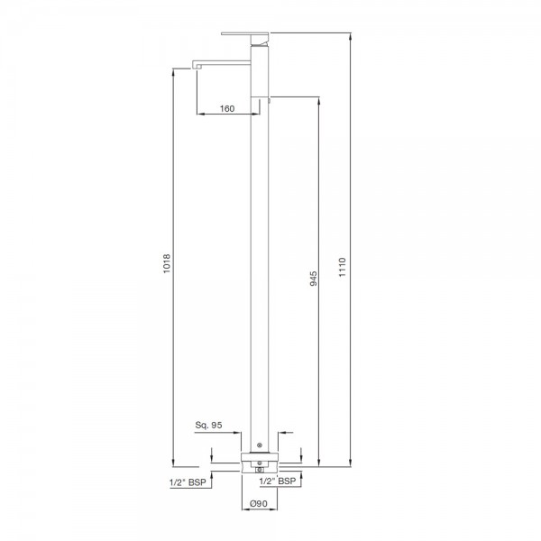 LEB-GDS-45027 Смеситель напольный Artize Le Blanc Золотая пыль  - Вид №1