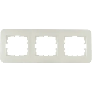 Рамка для розеток и выключателей Lezard Asti 3 поста горизонтальная цвет кремовый
