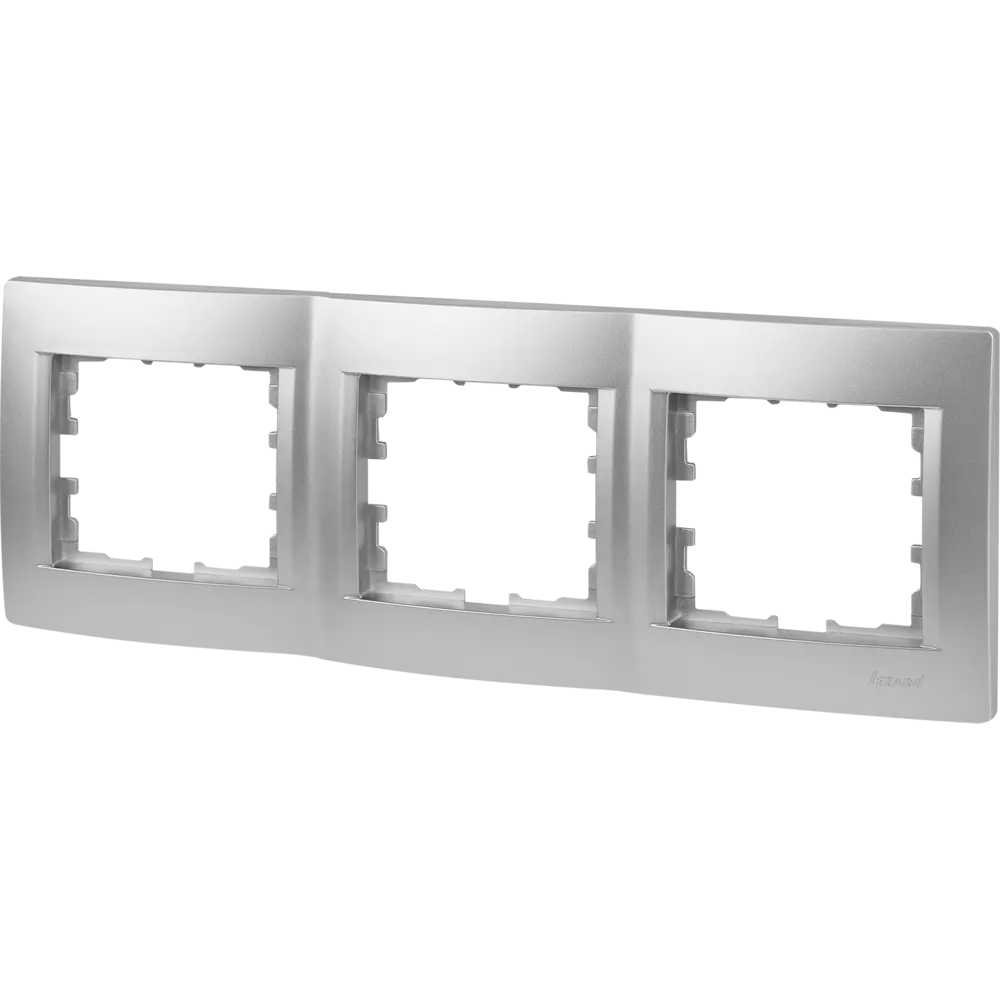 Рамка для розеток и выключателей Lezard Karina 3 поста вертикальная цвет матовый серый STLM-2159174 - Вид №1
