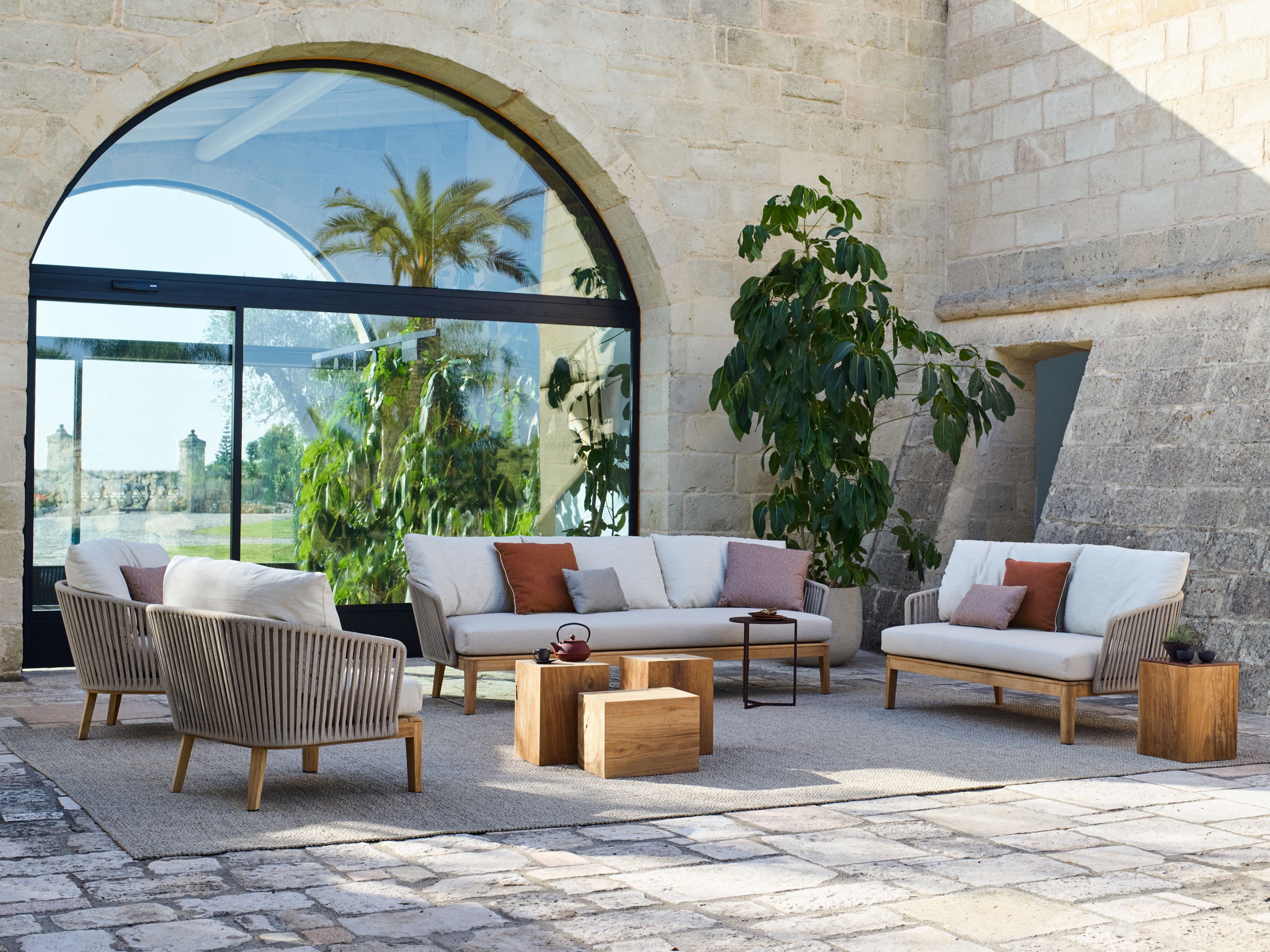 3-местный тканевый мягкий садовый диван TRIBÙ Mood ARCH-00100438 - Вид №2