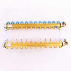 Коллекторная группа HKV/T с термостатическими вентилями и расходомерами WATTS Ind 1"x3/4"ЕК 12 выходов