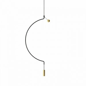 Светильник подвесной 91х46 см черный с золотом Liaison M1 SPLIAIM1NEOOLED AXO LIGHT ДИЗАЙНЕРСКИЕ 00-3882251 Золото;прозрачный