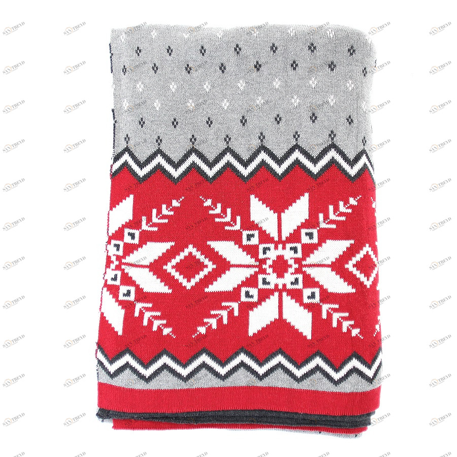 Плед с орнаментом christmas story, 130х180 см ENJOYME ДИЗАЙНЕРСКИЕ, НОВЫЙ ГОД, ОРНАМЕНТ 254886 Красный;разноцветный;серый 