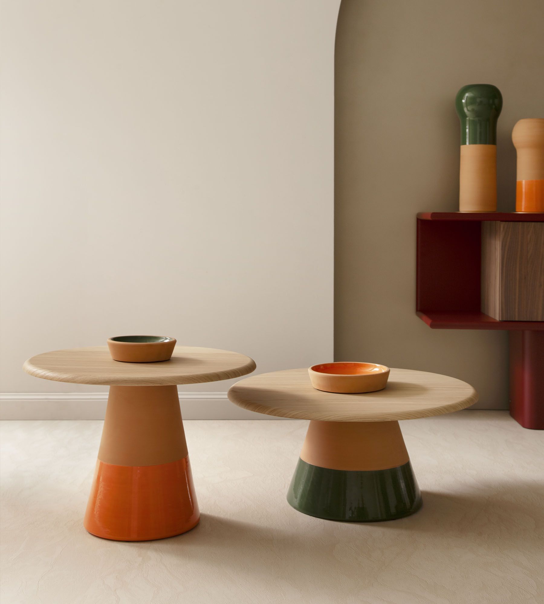 Журнальный столик из глины с деревянной столешницей Morica Design Высокая мода ARCH-00129625 - Вид №9