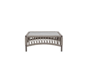 Квадратный садовый столик с металлическим основанием и веревкой