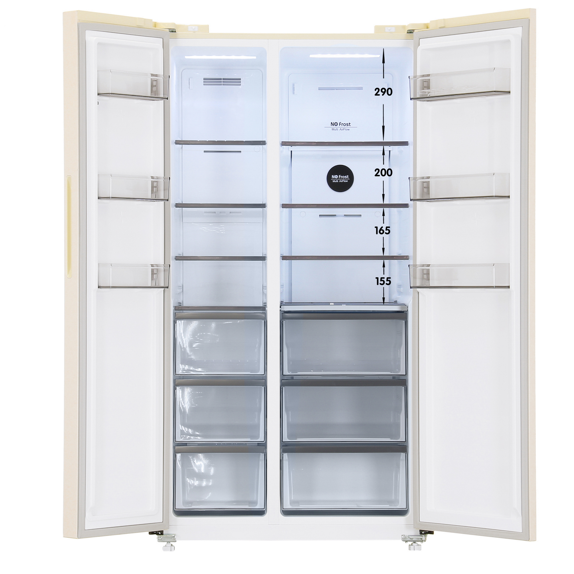 5405576 Холодильник Side by Side   DEXP SBS4-53AMG бежевый STDN-0142781 - Вид №1