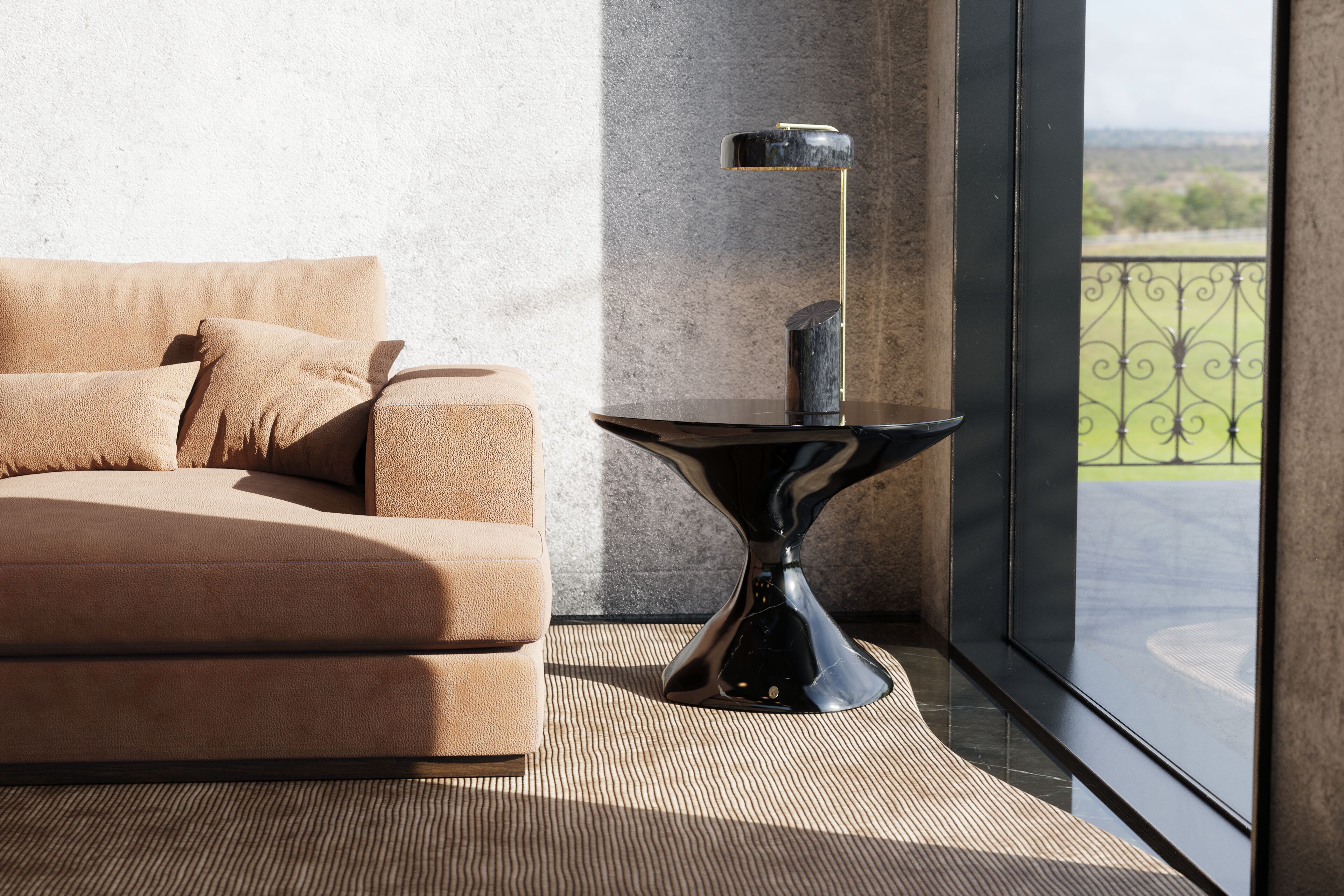 Круглый журнальный столик из стекловолокна KARPA бонсай ARCH-00098169 - Вид №1