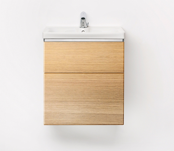 9610021101 IDO Glow напольная тумба под умывальник, с двумя ящиками, W = 580 мм, W1 = 600 мм, белый - Вид №10