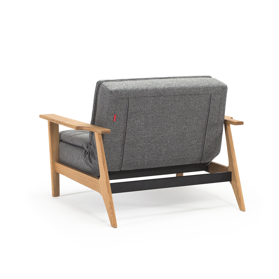 Кресло Dublexo с подлокотниками Frej, ножками из дуба и черной рамой, темно-серое Innovation Living DUBLEXOCH2 - Вид №3