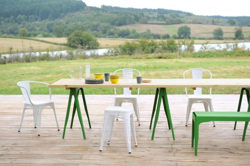 Tolix Садовая скамейка штабелируемая металлическая Y sun-id-1485874 - Вид №7