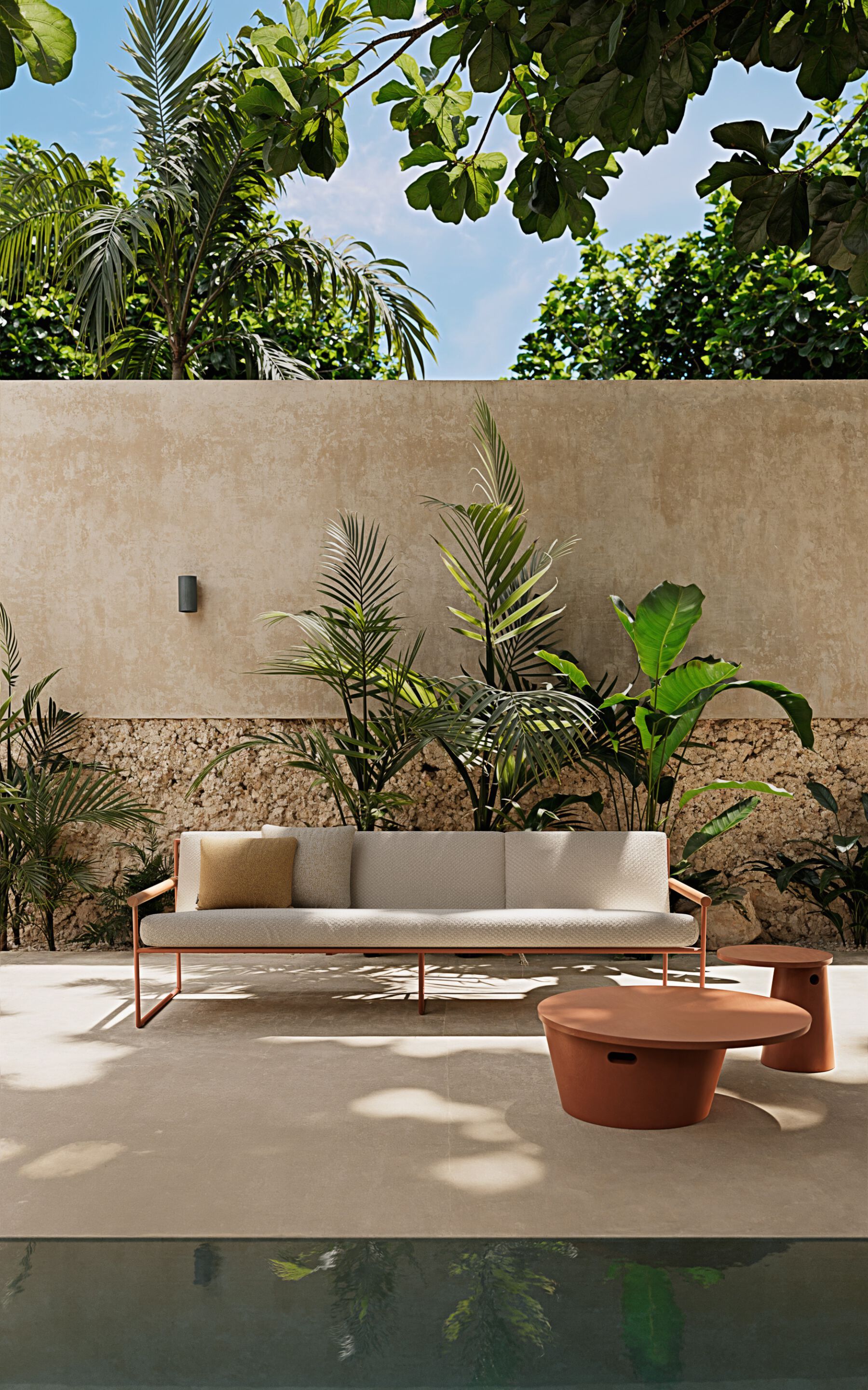 Высокий сервировочный садовый столик из керамогранита Atmosphera труба ARCH-00027514 - Вид №5