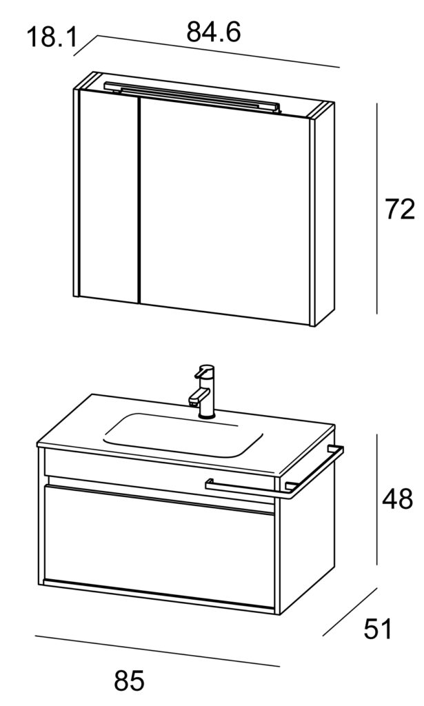 Duetto – 07 Mastella  Duetto  Комплект мебели для ванной - Вид №3