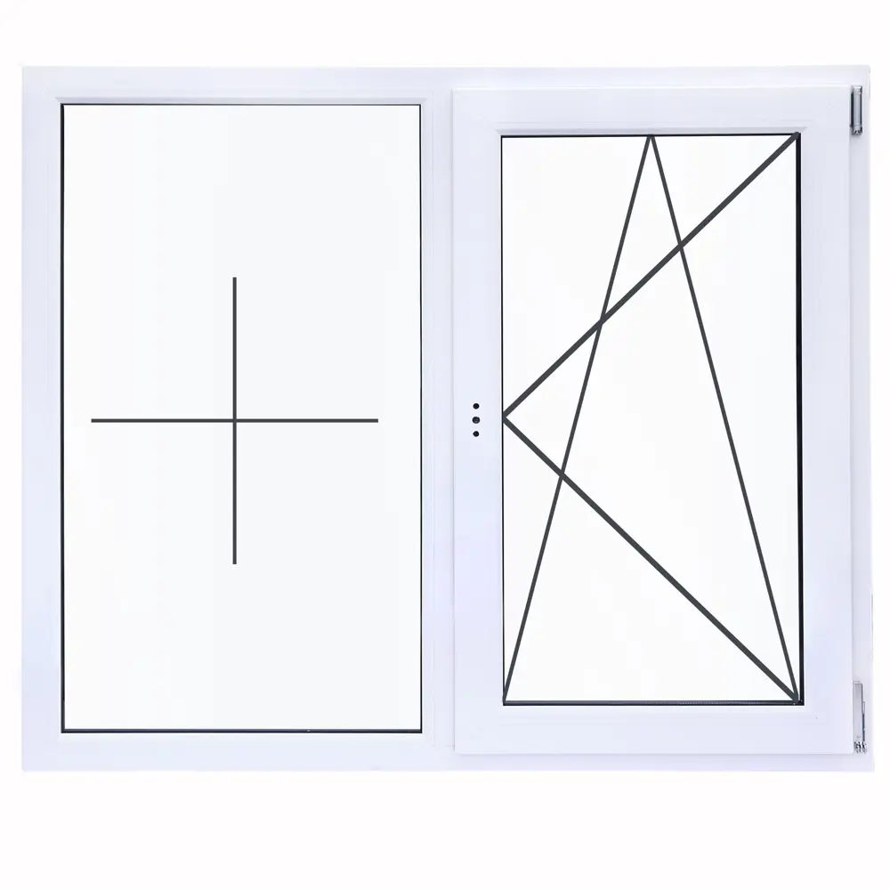 Окно пластиковое ПВХ Deceuninck двустворчатое 1270x1200 мм (ВхШ) однокамерный стеклопакет белый STLM-2106267