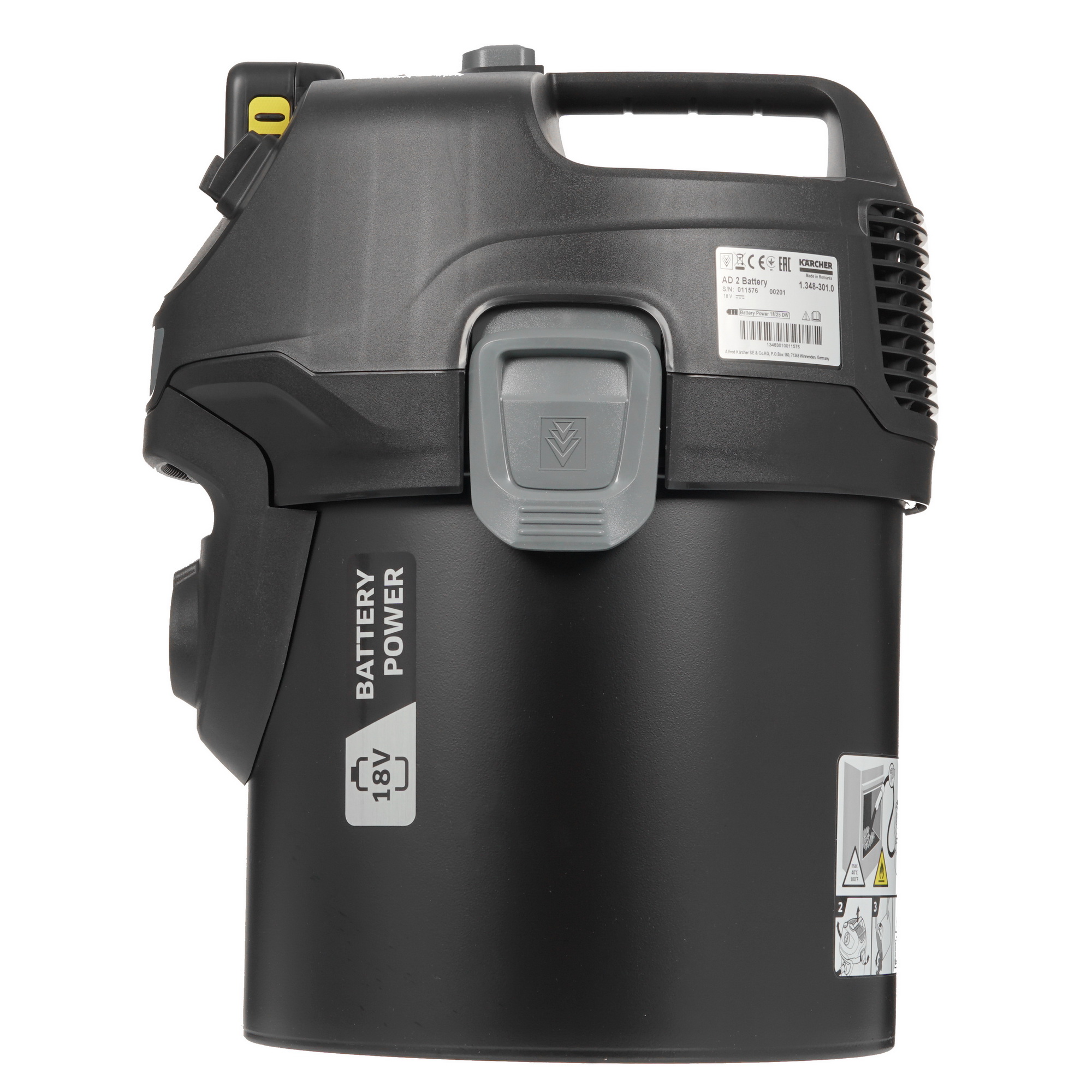 Пылесос для золы аккумуляторный Karcher AD 2 Battery Set 5322800 STDN-0075492 - Вид №3