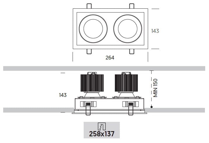 Несколько светодиодных утопленных прожекторов ONOK Lighting Ринго ARCH-00131221 - Вид №2