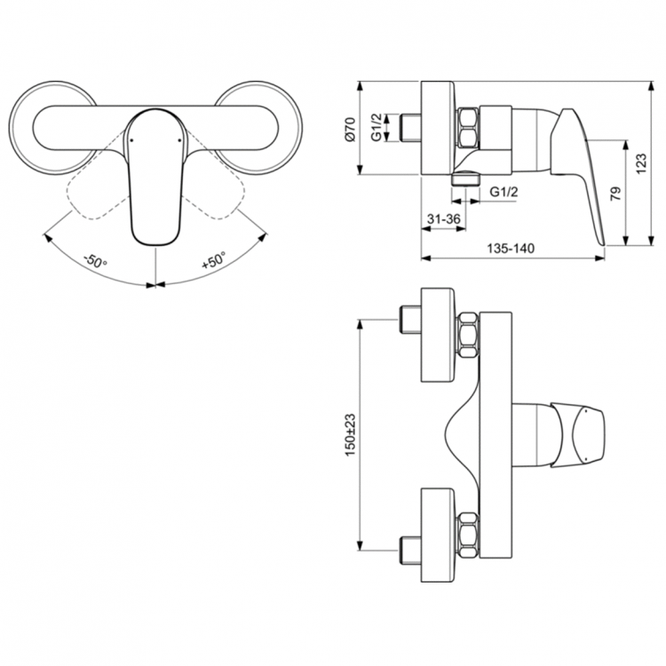 B1720AA Смеситель для душа Ideal Standard CERAFLEX  - Вид №6