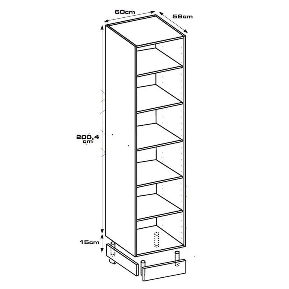 Колонка напольная 60x200x56 см, ЛДСП, цвет белый DELINIA STLM-2194297 - Вид №5