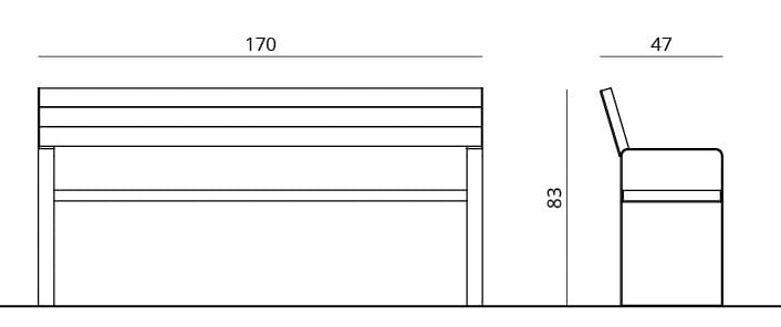 Алюминиевая скамья со спинкой Urbantime Вечнозеленый.040 ARCH-00106014 - Вид №2