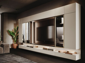 Оборудованная стена установленная с ТВ-стойкой