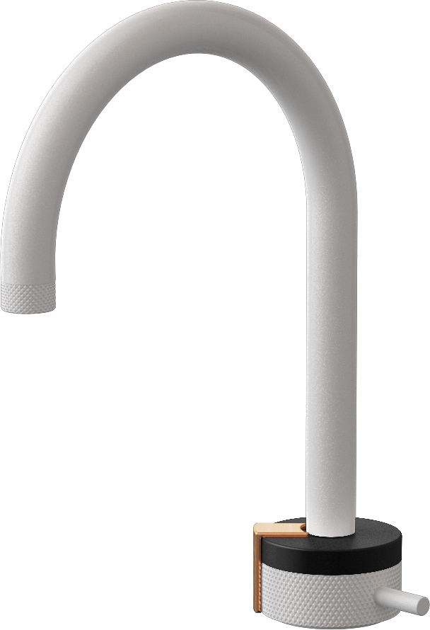 E-11502-R1MBK-L2BRG-WT Однорычажный прогрессивный смеситель для раковины - излив 16см GRAFF MOD+