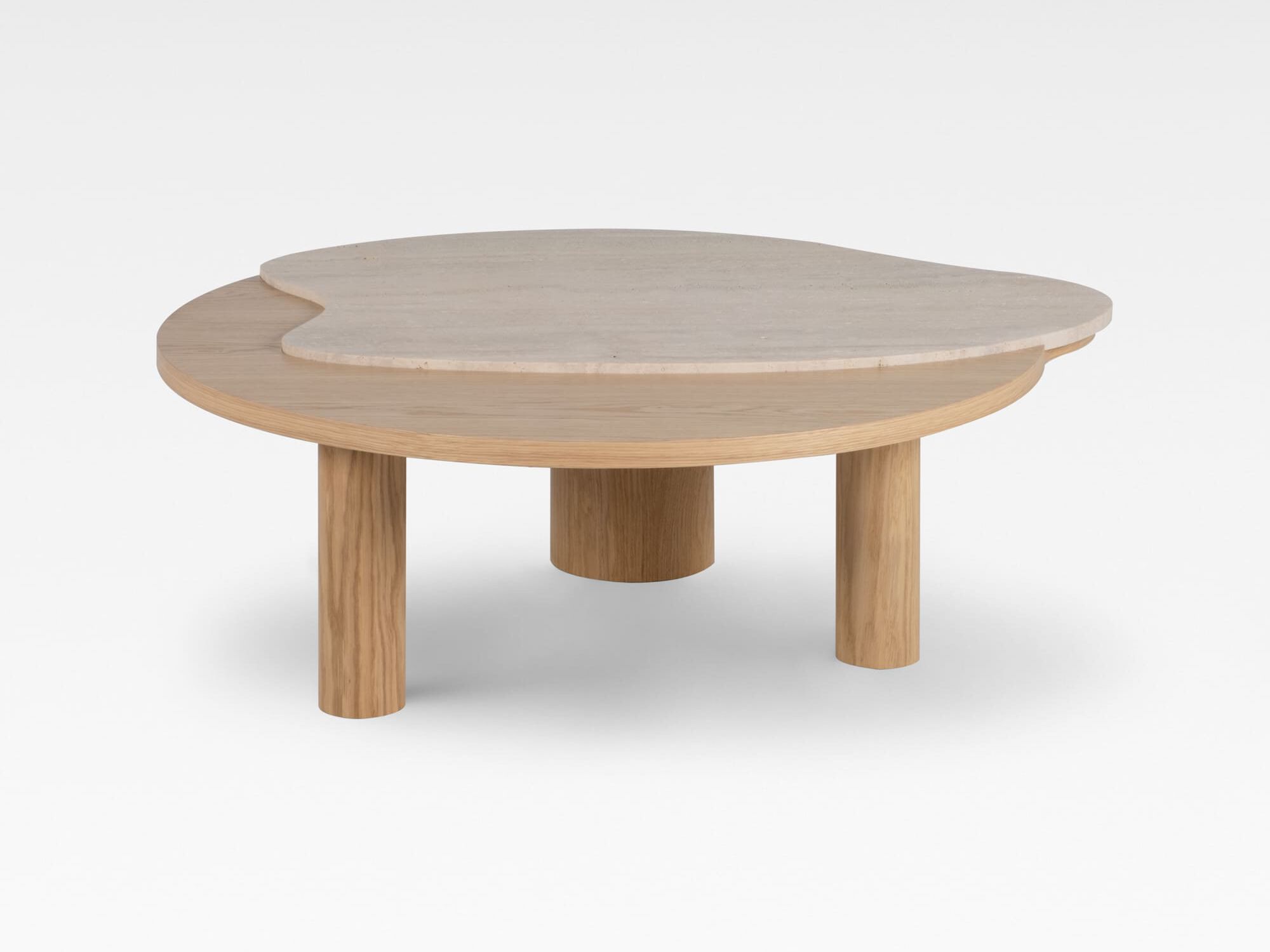 Журнальный столик из травертина и дуба Greenapple Bordeira ARCH-00100779 - Вид №2