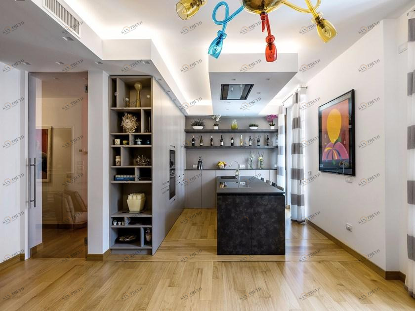 TM Italia Cucine Кухня из дуба и камня с полуостровом sun-id-1373434